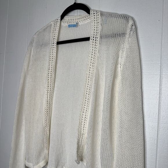 J. McLaughlin Women’s Linen Cotton Blend Cardigan Sweater Open Front White XS - Picture 3 of 5